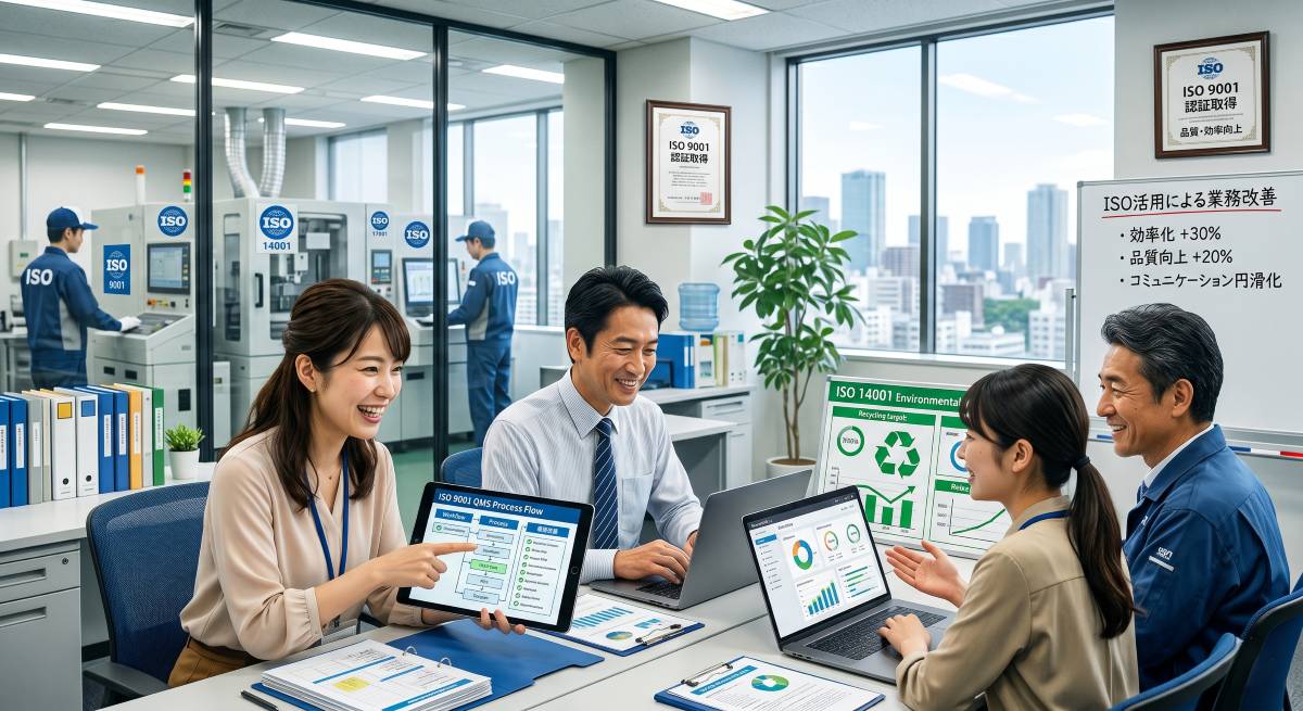 ISOで業務が改善する社内の様子